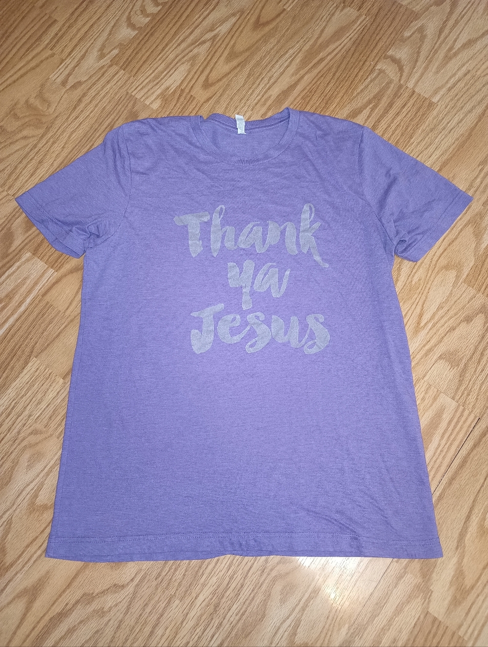Ruby's Rubbish Christian T-shirt. Heathered Purple & Gray. Adult L